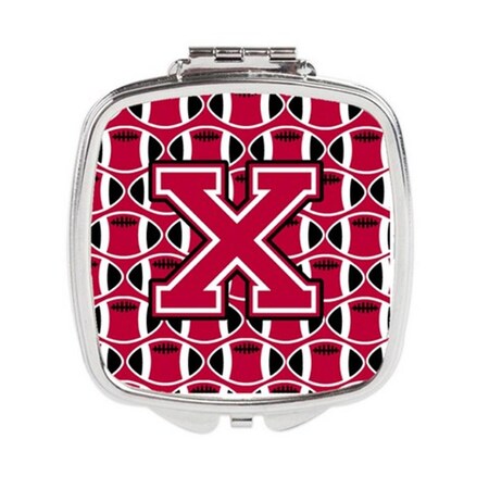 Carolines Treasures Letter x Football Crimson and White Compact Mirror CJ1079-XSCM